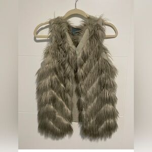 Skies Are Blue Faux Fur Vest in Gray
